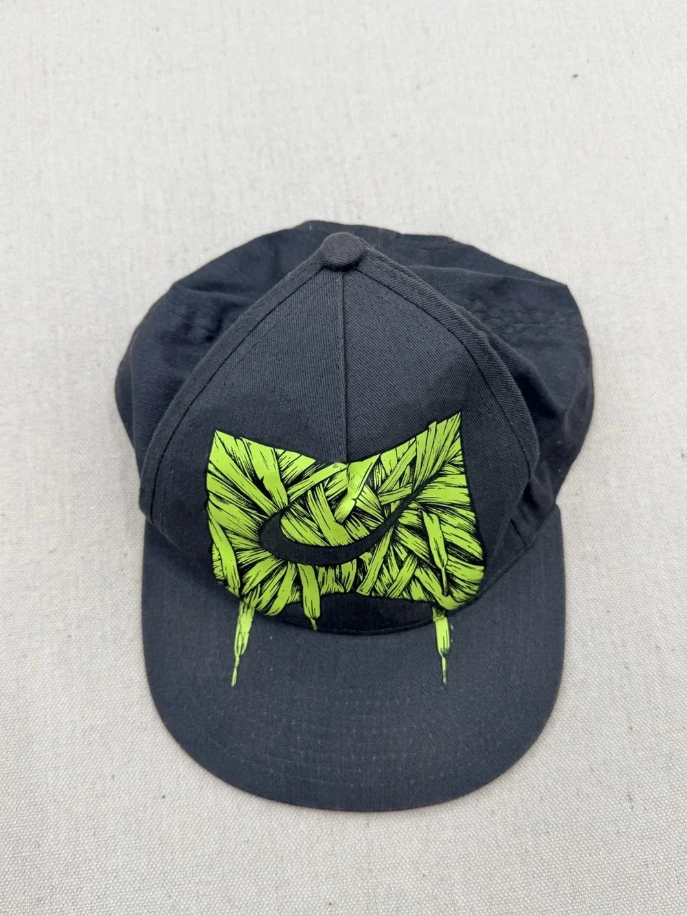 Nike Kids Black Cap with Neon Green Graphic